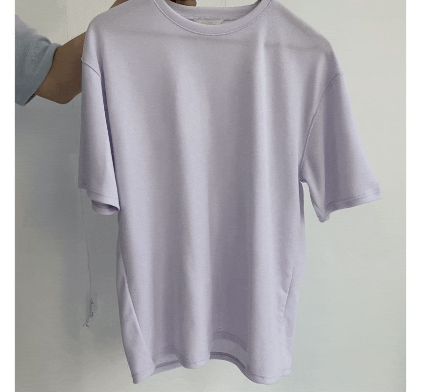 반팔 티셔츠 라벤더 색상 이미지-S1L19