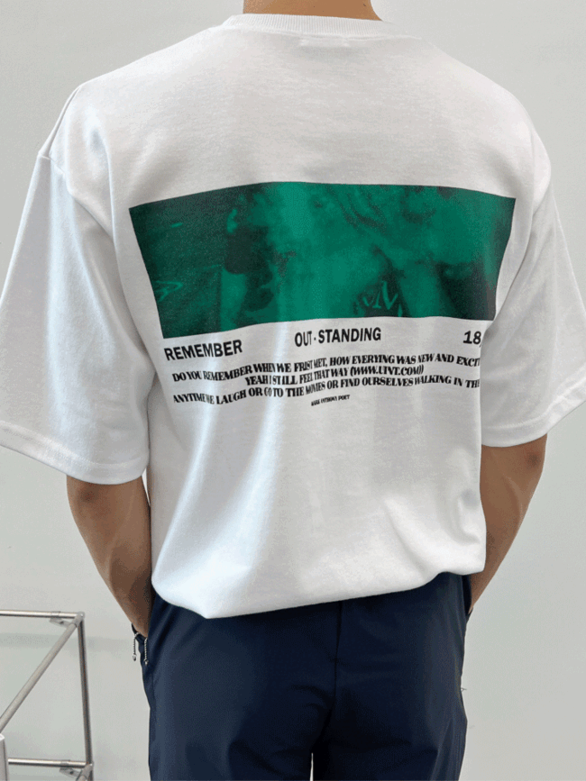 아웃스탠딩 오버핏 프린팅 반팔 티셔츠 2519