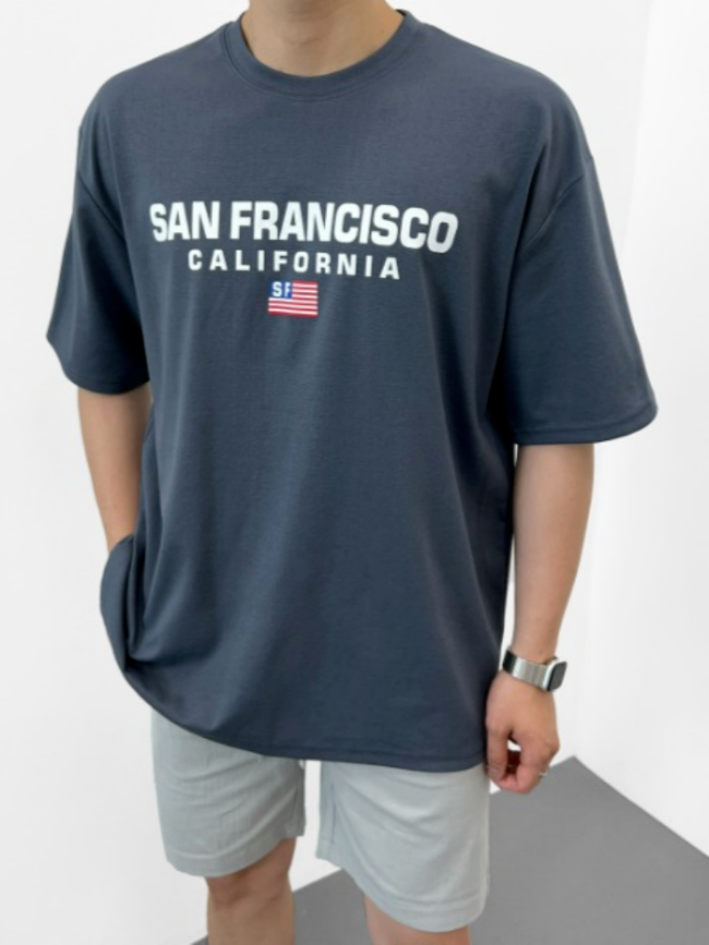 샌프란시스코 오버핏 프린팅 반팔 티셔츠 4298