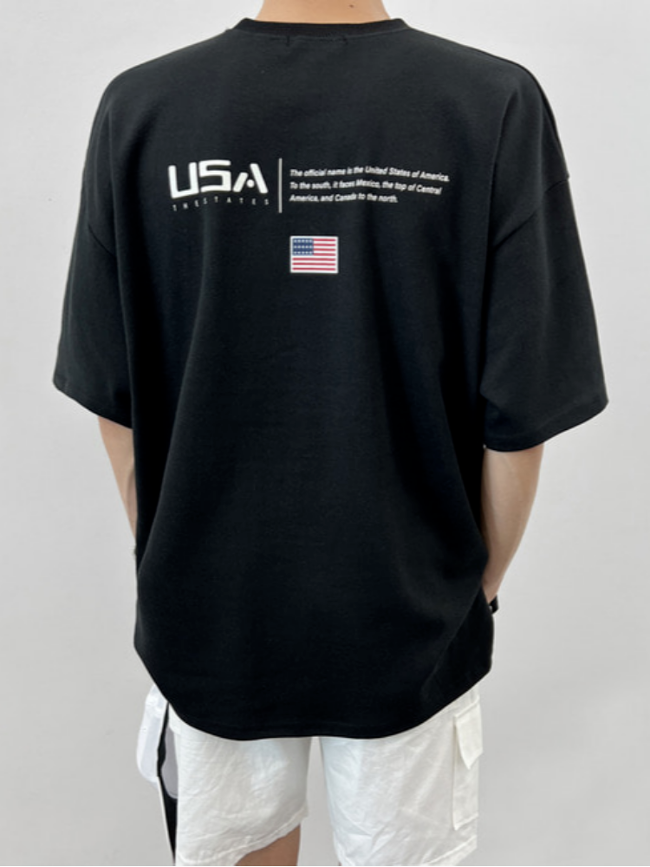 USA 오버핏 프린팅 반팔 티셔츠 4248