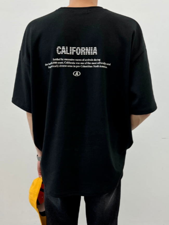 캘리포니아 오버핏 그래픽 반팔 티셔츠 4214