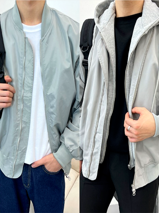 2TYPE 입자마자 어깨2배 남녀공용 항공점퍼 ma1 ma-1 블루종 봄버 봄 가을 자켓 바람막이 오버핏 투웨이 (2color)