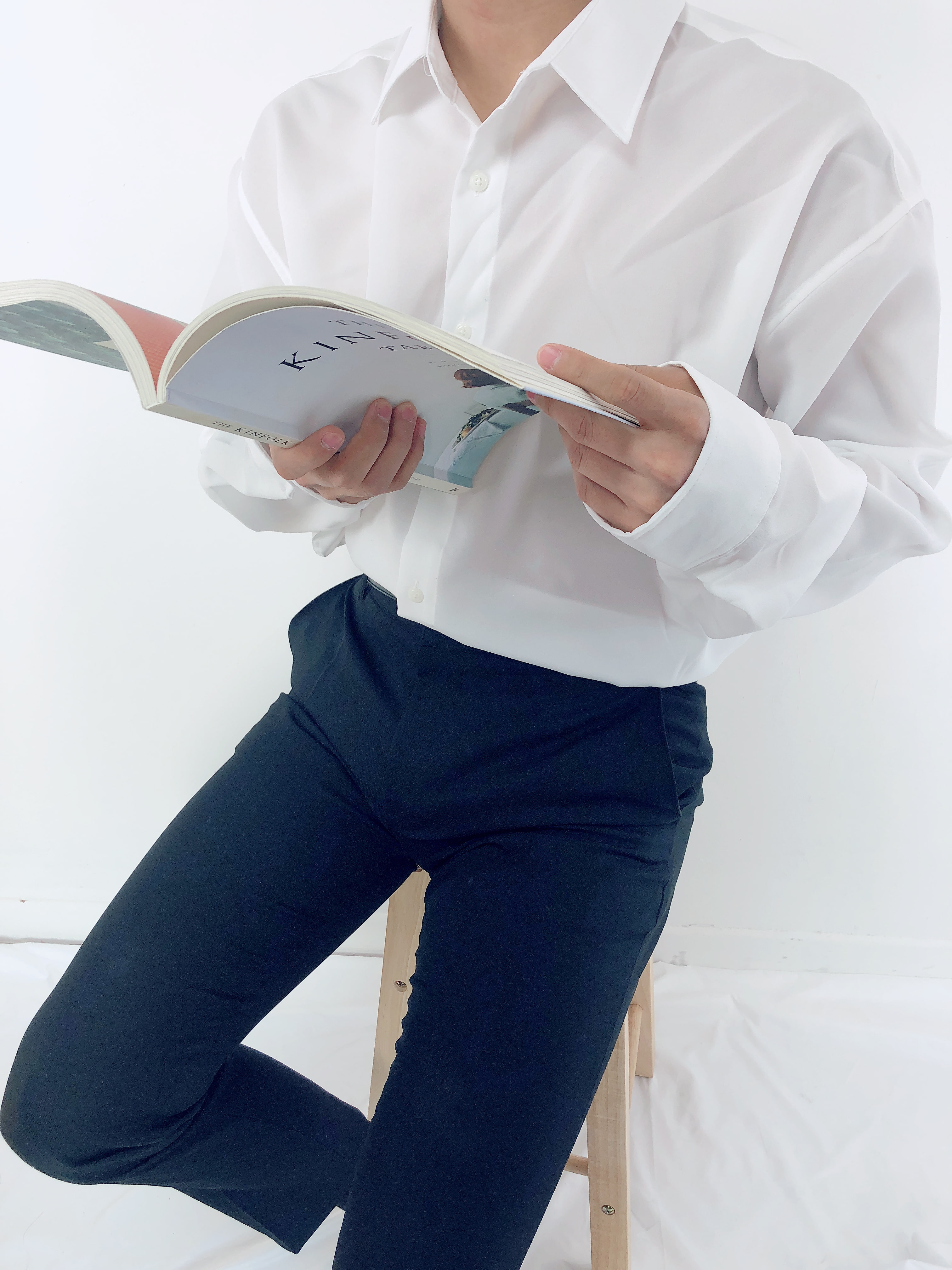 제이드 오버셔츠 무지 2Color(흰색,남색) Free size 남자 정장셔츠 캐쥬얼 셔츠