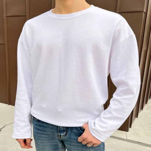 [1+1] 리오 어깨넓어보이는 안비치는 두꺼운 남자 레이어드 티셔츠 긴팔 흰색 티셔츠