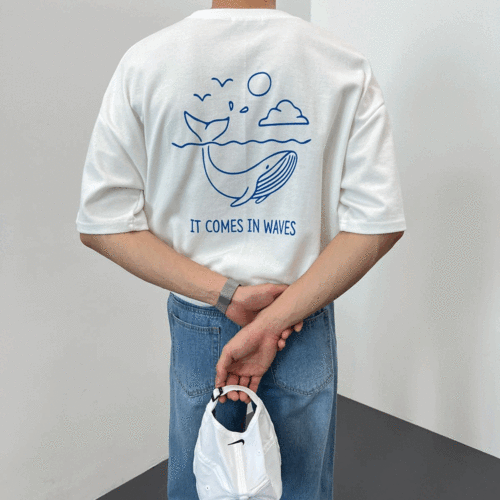 [당일출고] 고래 반팔 티셔츠(3color) 4061