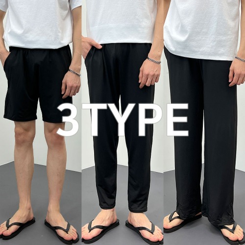 [3TYPE] (와이드+9부+반바지) 여름 스판 슬랙스