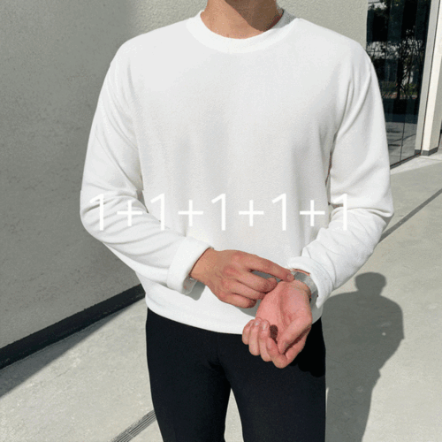 [1+1+1+1+1] 모찌 링클프리 쫀득스판 티셔츠 1611