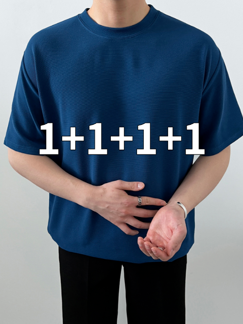 [1+1+1+1] 감탄 링클프리 머슬핏 링클프리 스판 오버핏 무지 반팔 티셔츠 3858