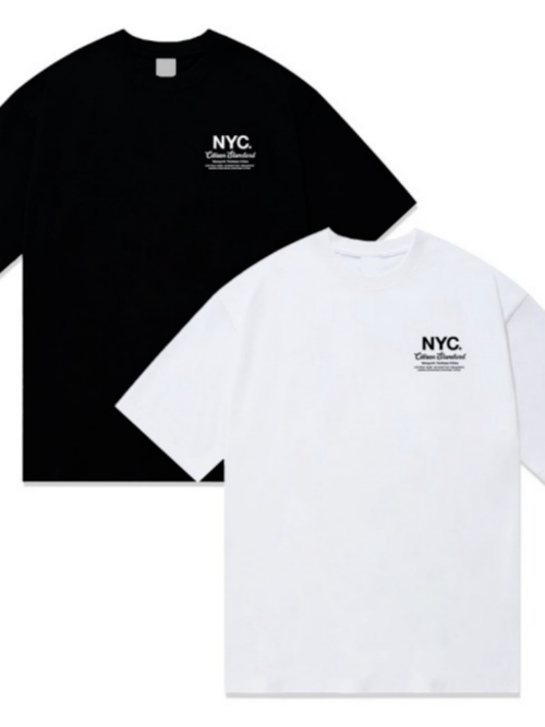 M-4XL NYC 프린팅 오버핏 반팔 티셔츠 4136