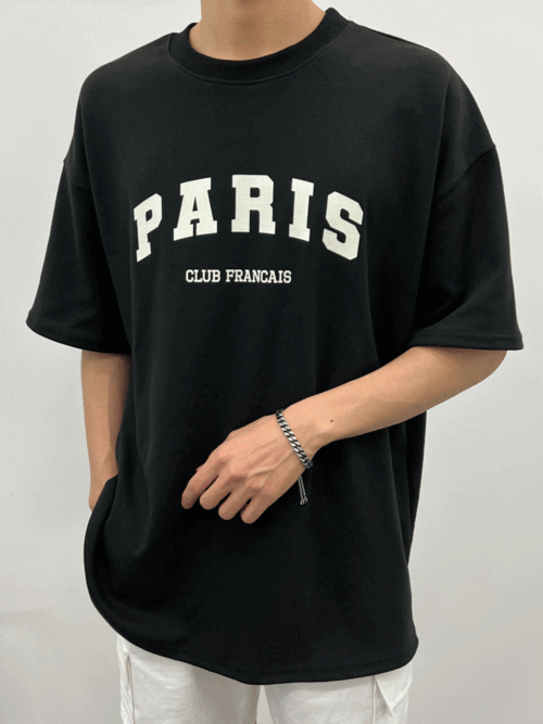 파리 프린팅 오버핏 반팔 티셔츠 4191