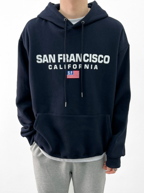 샌프란시스코 기모 나염 후드티셔츠 (4color)